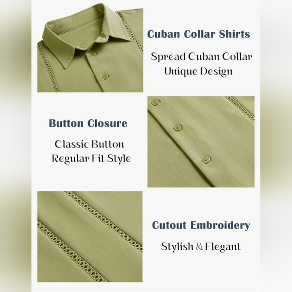 MAPICK Men's Casual Beach Button Down #862 - Picture 8 of 9